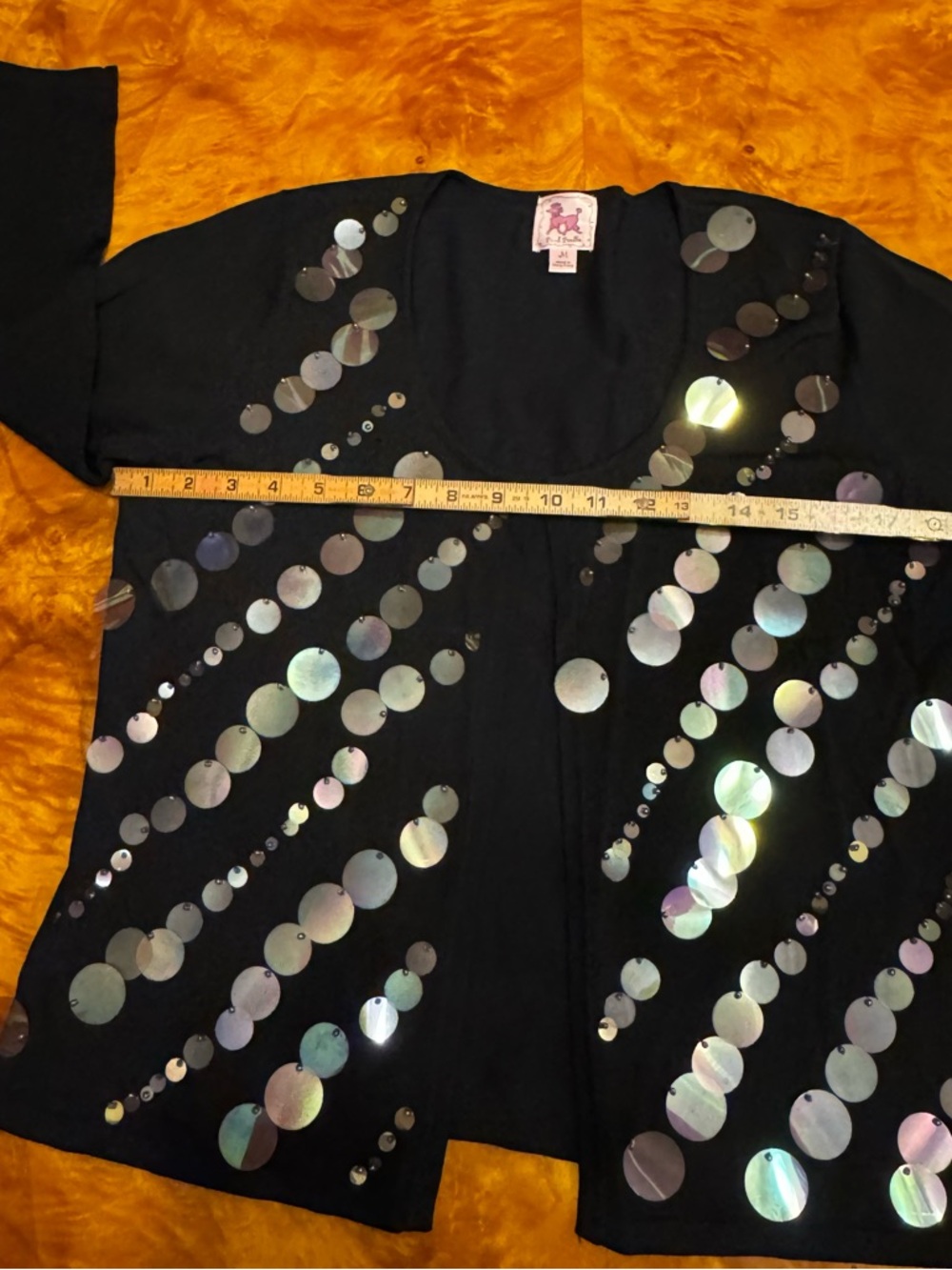 Black Sequin Disc Cardigan with Matching Tank - Picture 10 of 12